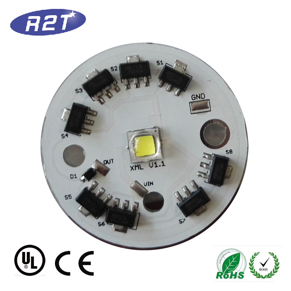 High Brightness 10W Cree XML LED Chip Torch Light PCBA Printed Circuit Board Assembly