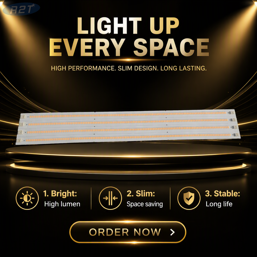 Custom 60W Linear LED Module PCBA: 600×20×2mm Aluminum Board with 120pcs Samsung 561C LEDs (30-40V, 900mA, 2.0W/m.k)