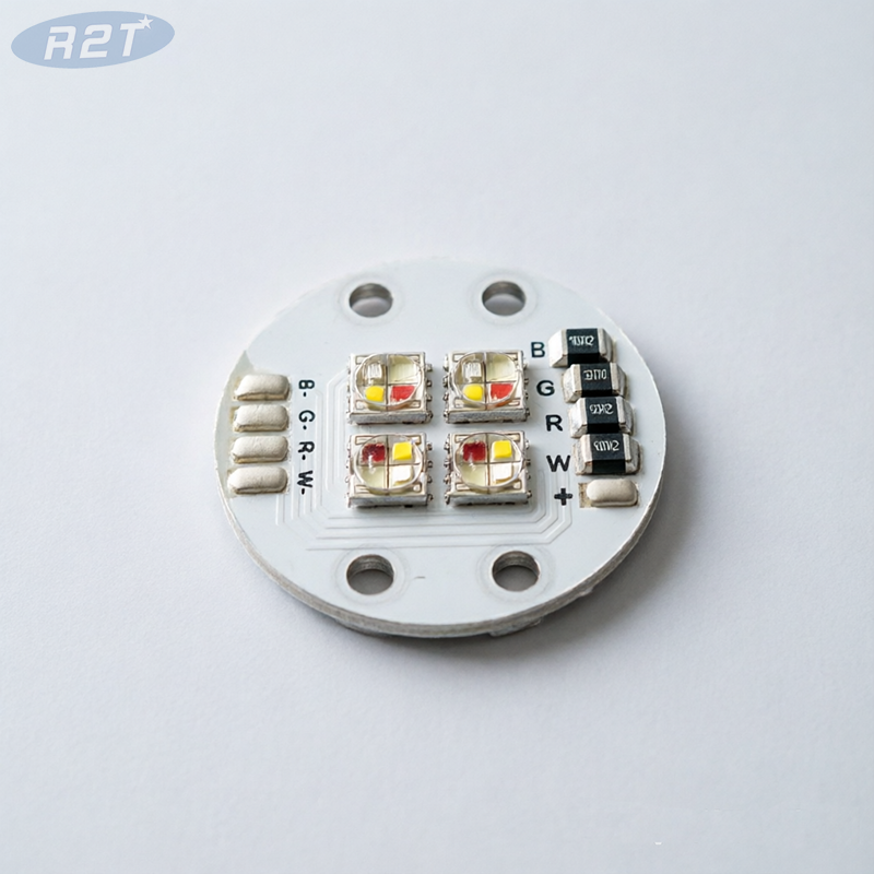 12V DC Compact Round RGBW LED Module: 30mm Aluminum PCB with Cree XML2 5050 RGBW LED & Onboard Resistors