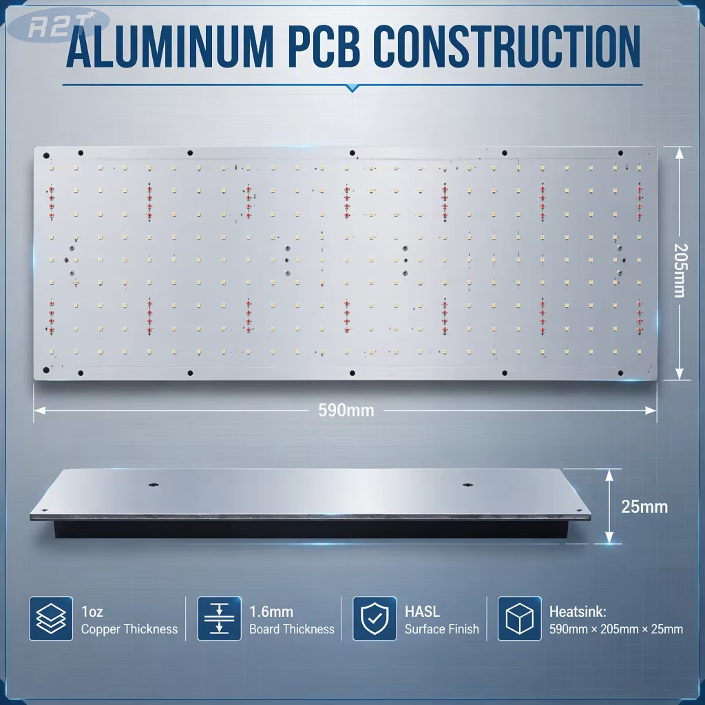 High-Efficiency 324-LED Full Spectrum LED Quantum Board PCB PCBA Assembly Grow Light Engine (3000K/4000K/5000K + 660nm/730nm)