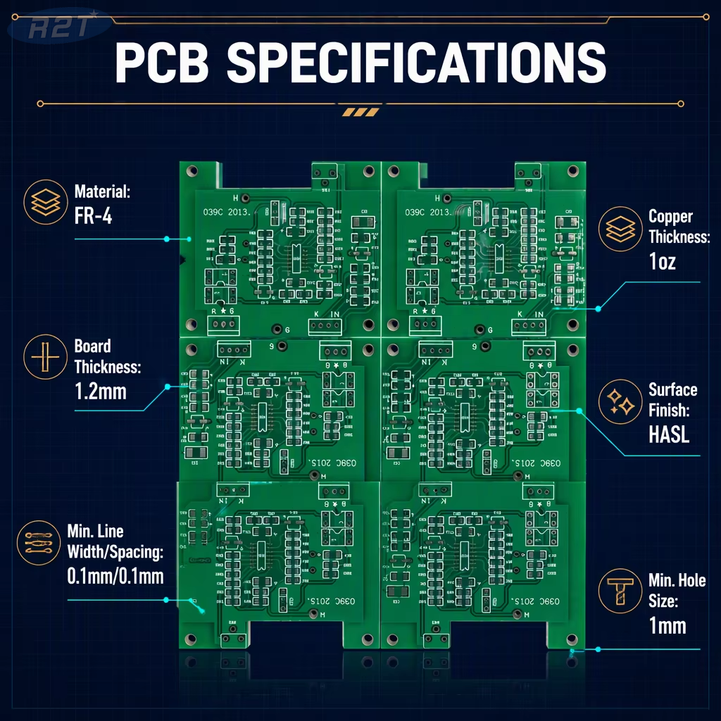 Custom FR4 Multilayer PCB Panel for LED Control Modules | R2T Industry