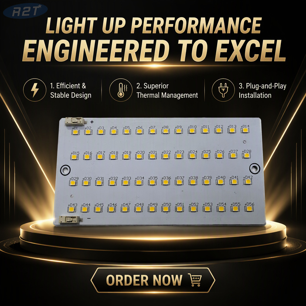 56-SMD2835 High Voltage LED Aluminum Board (75-90V200mA) Custom PCBA Solutions - R2T Industry