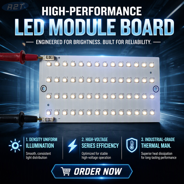 56-SMD2835 High Voltage LED Aluminum Board (75-90V200mA) Custom PCBA Solutions - R2T Industry