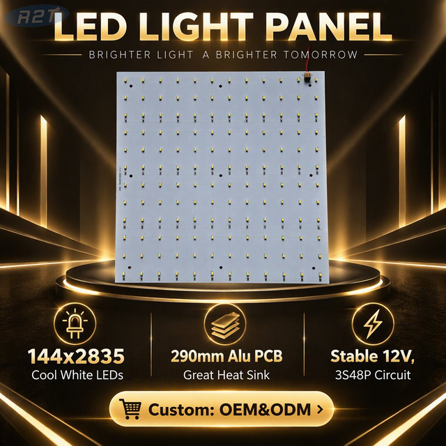 144 LEDs 2835 Cool White PCBA Module, 290x290mm 12V LED Light Board for Advertising & Lighting