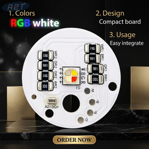 12V DC Compact Round RGBW LED Module: 30mm Aluminum PCB with Cree XML2 5050 RGBW LED & Onboard Resistors
