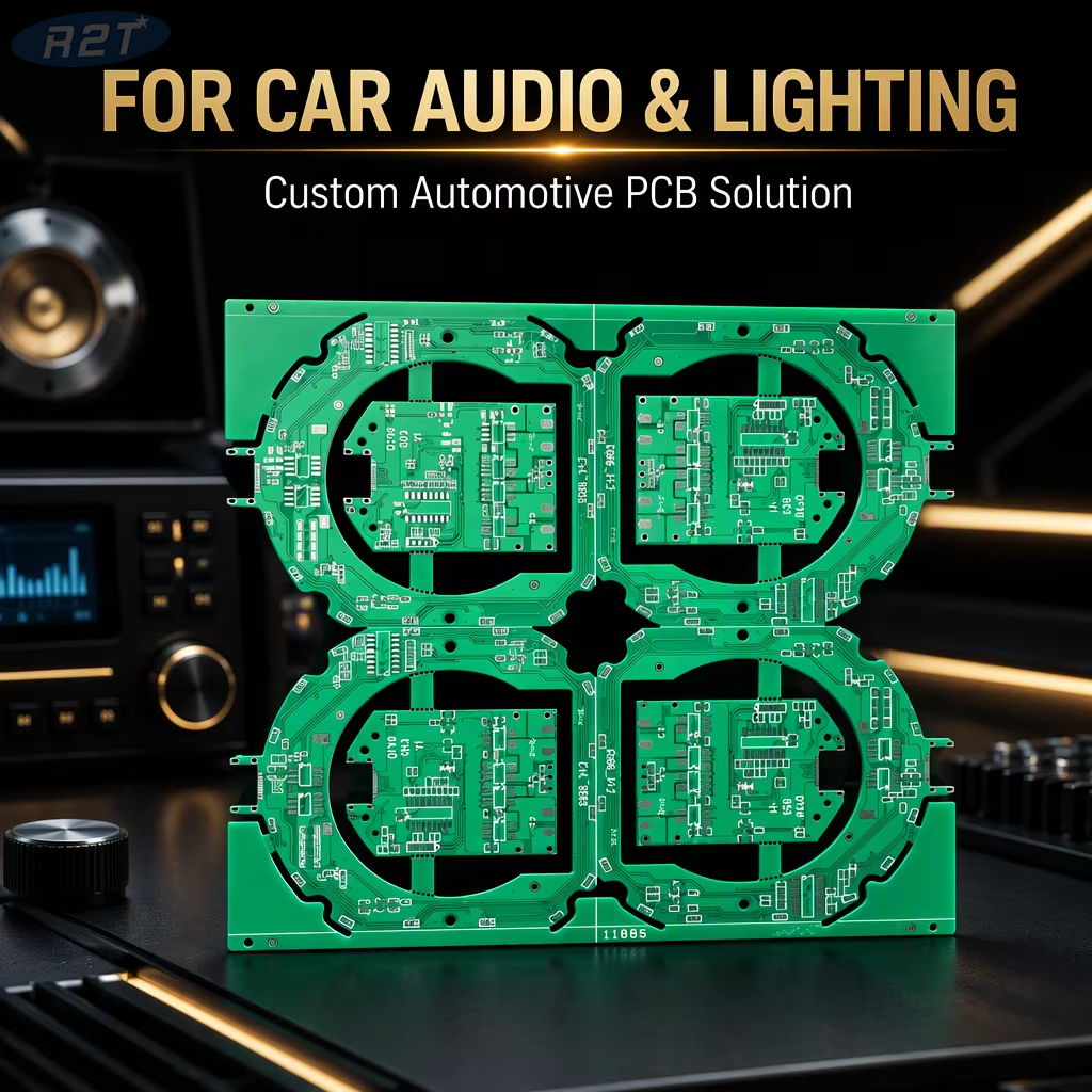 Custom Automotive FR4 Double-Sided PCB Manufacturing R2T