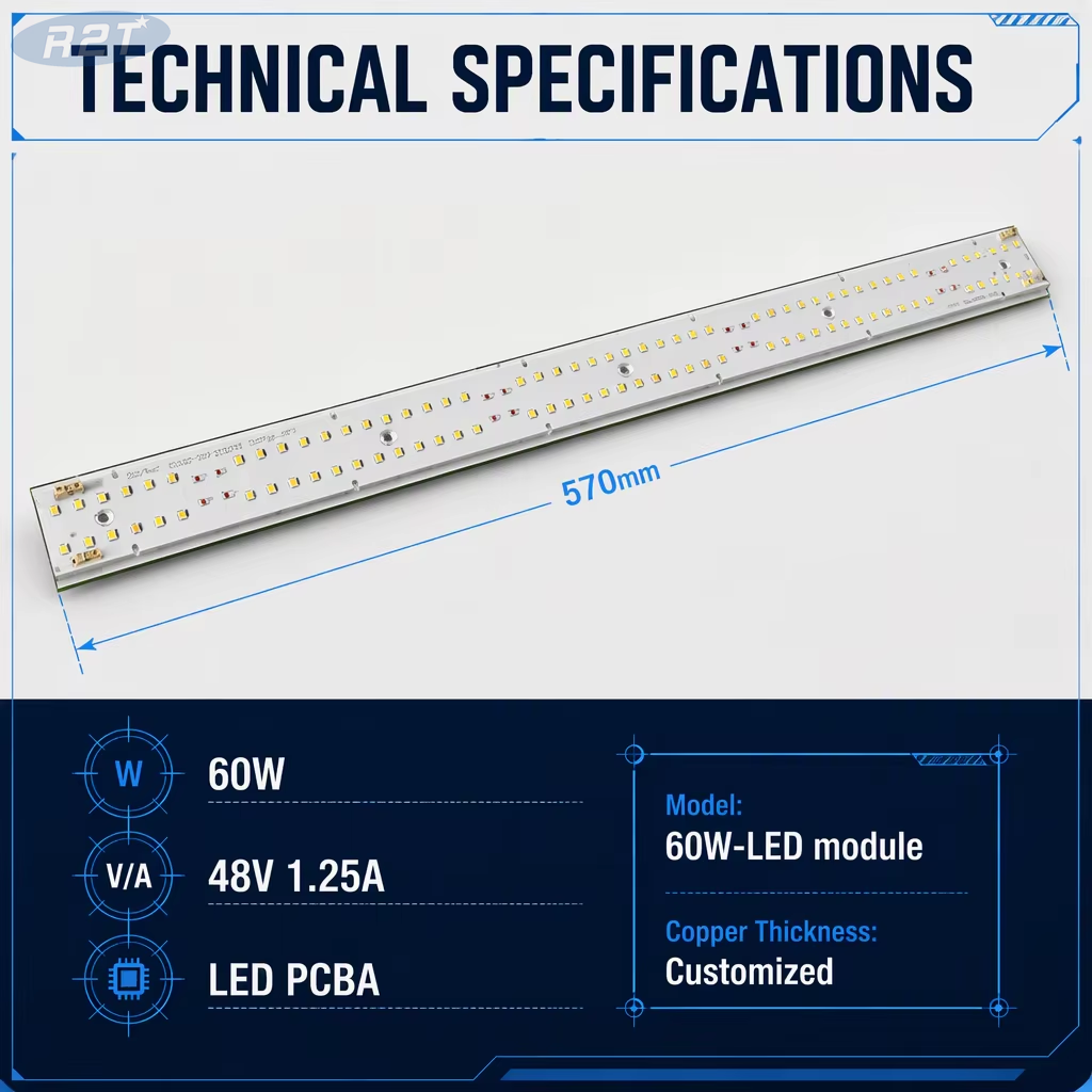 60W Full-Spectrum LED Grow Light Module with Samsung LM301H + Osram 660nm