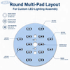 Custom SMD2835 Circular Aluminum PCB for LED Downlights & Spotlights R2T Industry